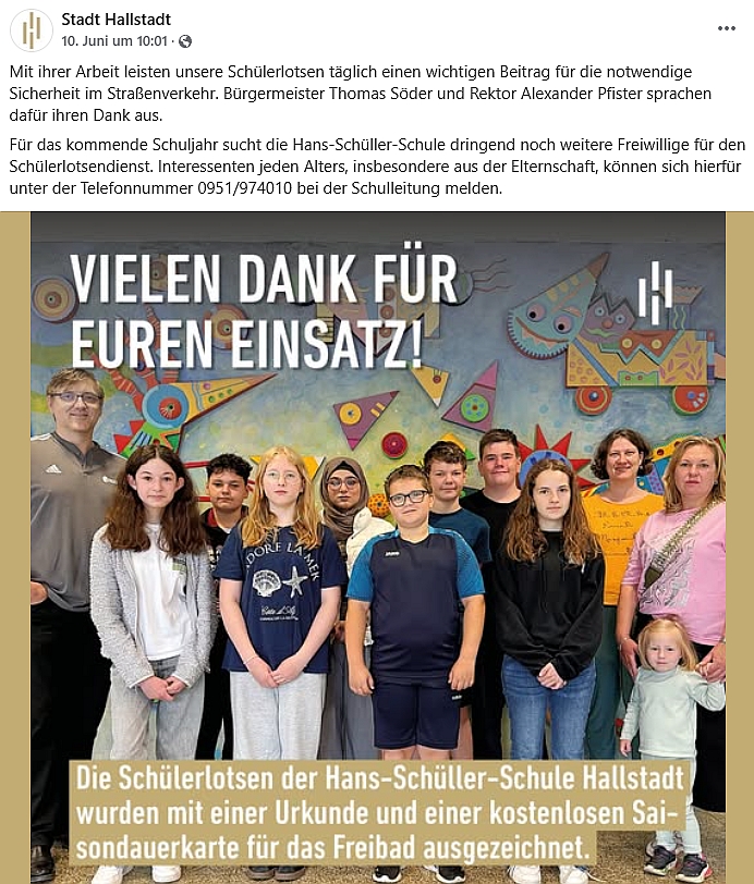 Auszeichnung für unsre Schülerlotsen